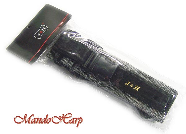 MandoHarp - J & H Adjustable Instrument Strap - Black/Grey Design